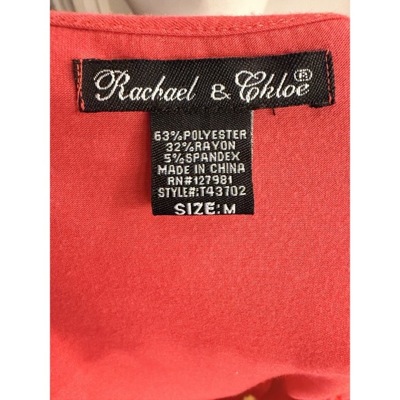 Rachael And Chloe Women's Floral Appliqué Top Size M Coral - Picture 6 of 6